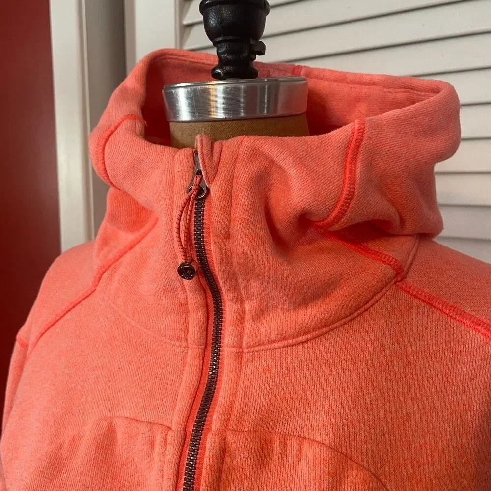 LULULEMON | bright coral scuba hoodie size 8